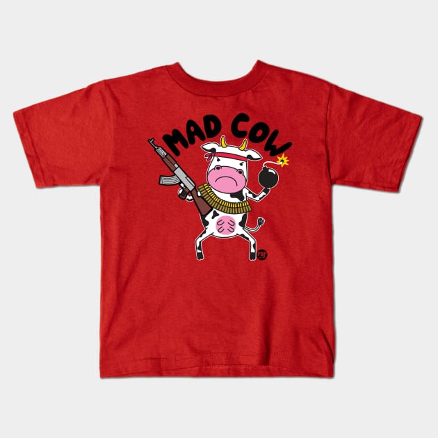 MAD COW Kids T-Shirt by toddgoldmanart